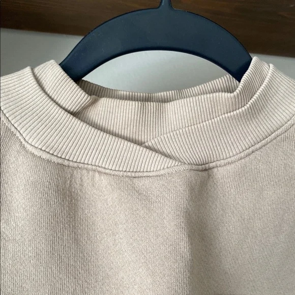 Joah Brown Cream Cropped Crew Neck Sweatshirt - Picture 4 of 5